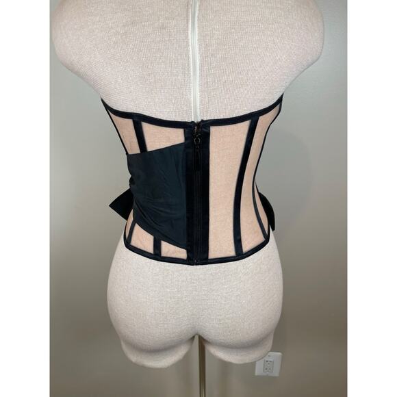 Nafsika Skourti Corset Knot Floral Beaded Top in Black Size 4 - Picture 8 of 11